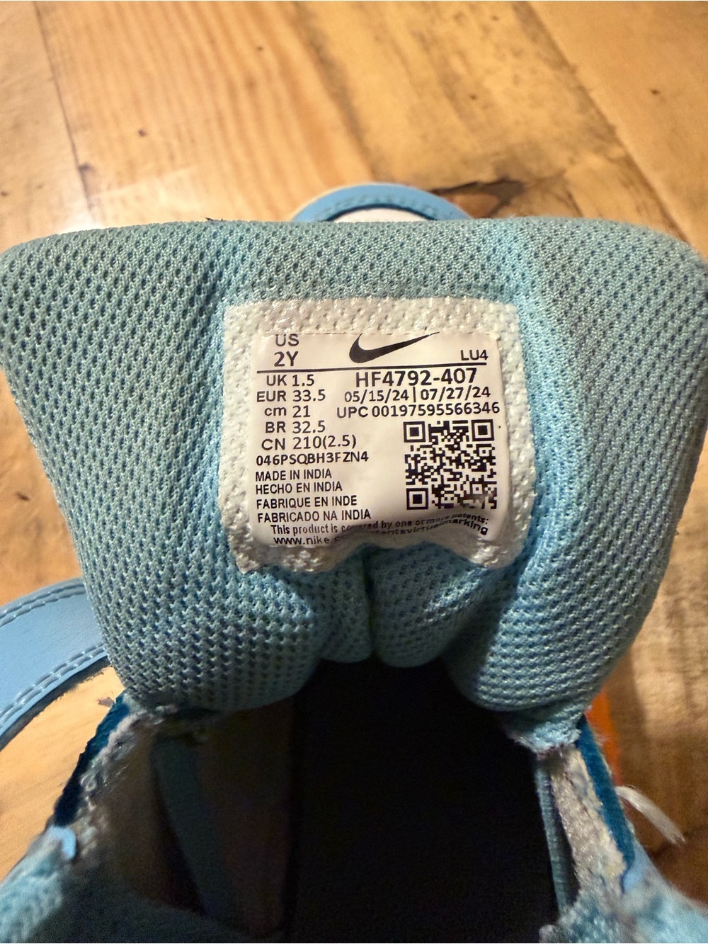 Nike Court Borough Mid 2 (Aquarius Blue / White / Total Orange) 2Y - Picture 8 of 8